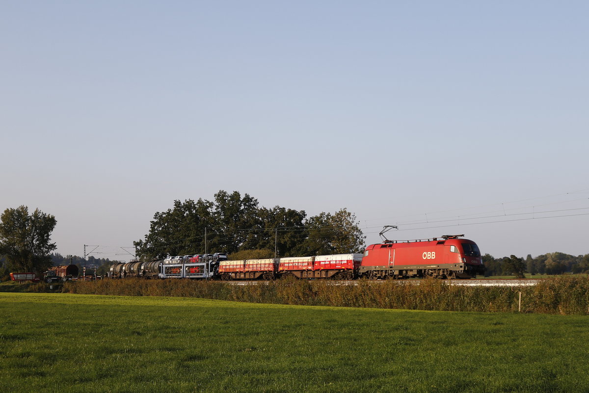1016 002 mit einem gemischten G�terzug am 18. September 2018 bei Weisham.
