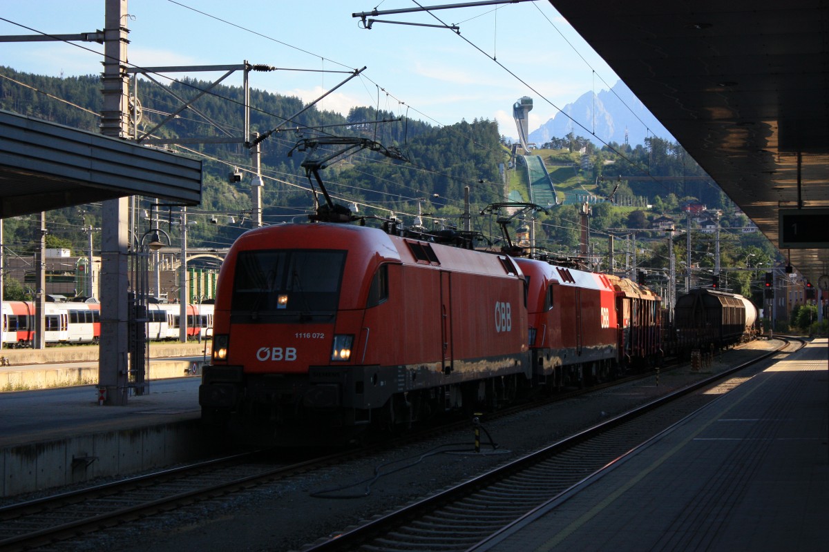 1116 072-0 durchf�hrt am 15. August 2013 den Innsbrucker Bahnhof.