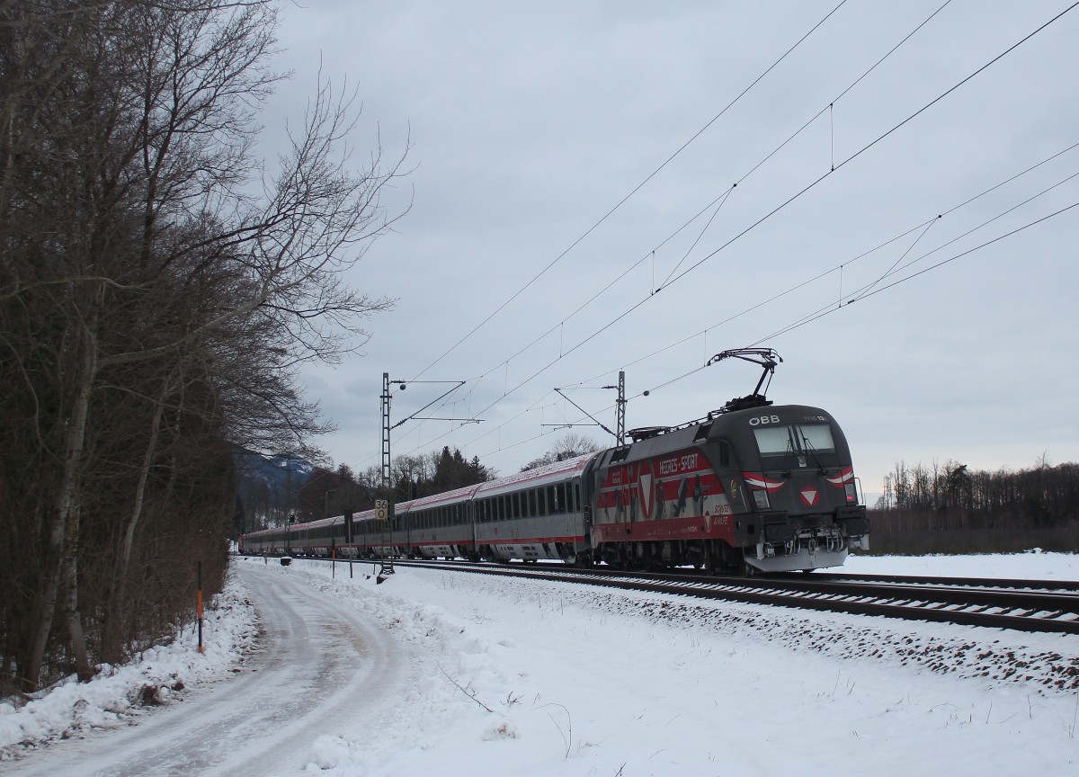 1116 138  Heeres-Sport  am 30. Januar 2015 bei �bersee in Richtung M�nchen fahrend.