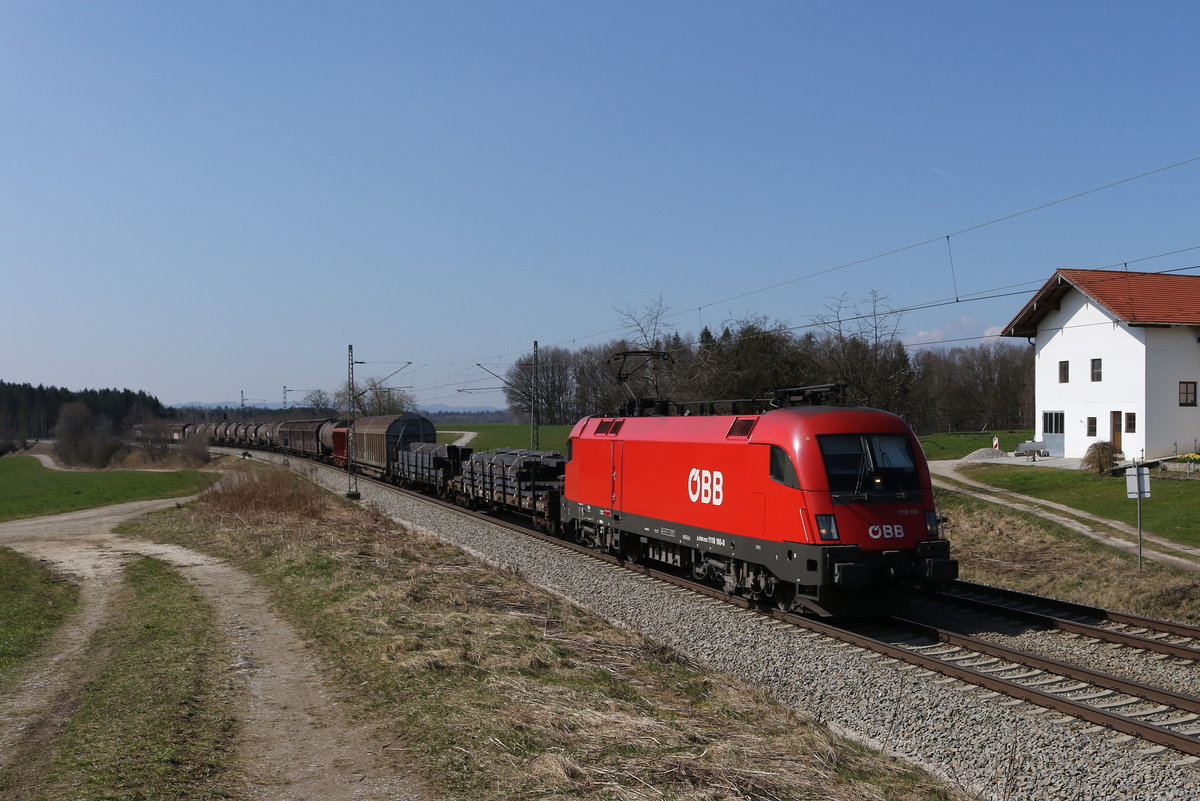 1116 186war am 18. M�rz 2020 bei Grabenst�tt mit einem  Mischer  in Richtung Salzburg unterwegs.