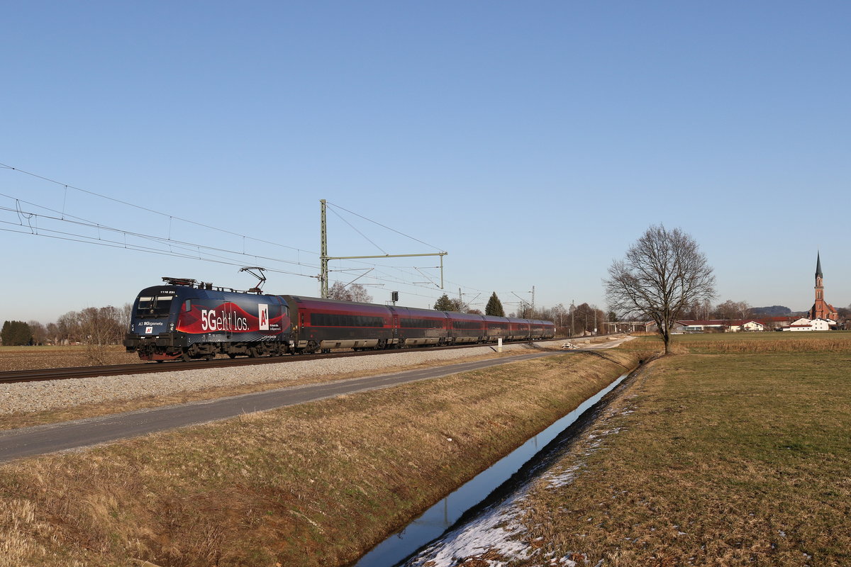 1116 231  5Geht los  am 7. Februar 2020 aus Salzburg kommend bei �bersee am Chiemsee.