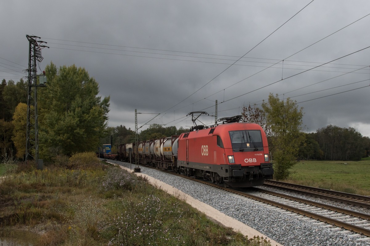 1116 278-3 war am 23. Oktober 2015 bei �bersee am Chiemsee in Richtung Salzburg unterwegs.