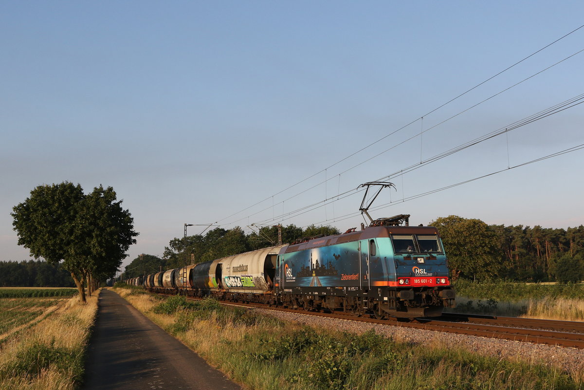 185 601 mit einem Getreidezug am 27. Juni 2020 bei D�rverden.