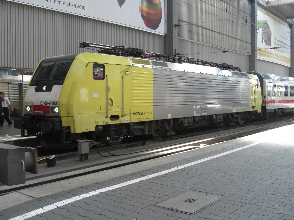 189 989 kurz nach der Ankunft am 4. Juni 2010 im M�nchner Hauptbahnhof.