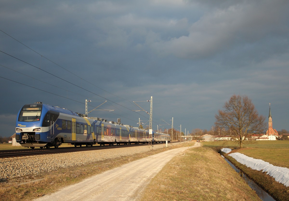ET 301 ist am 6. M�rz 2015 bei �bersee auf dem Weg nach M�nchen.