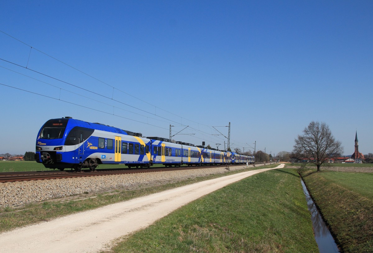 ET 322 ist am 29. M�rz 2014 bei �bersee auf dem Weg nach M�nchen.