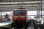 120 143-3 ist soeben in den M�nchner Hauptbahnhof eingefahren.